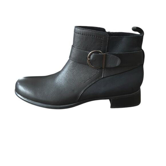 NWOT Munro Leather Chestnut Buckle Booties Black Combo – Sz 9N - Picture 7 of 8